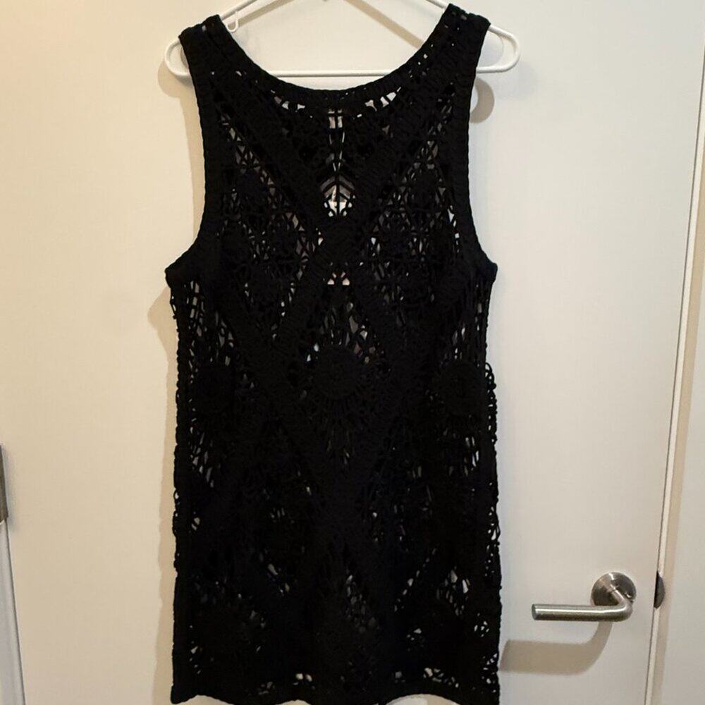 Marks & Spencer Black Crochet Dress Size S NWT — Boho, Festival, Beach, Coverup - Picture 6 of 8